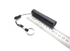 Lanternă LED cu breloc și șnur, neagră, 9 cm