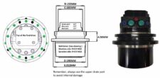 Transmisie Finală pentru Utilaje Kubota U35/U55 - Dimensiuni și Porturi Specificate