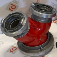 Colector Tip BB-A Cu Două Intrări și O Ieşire Flanşată, Racorduri Storz Aluminiu, Vopsit Roșu